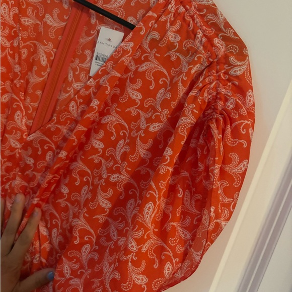 Ann Taylor Vibrant Orange Midi Dress - Picture 2 of 7